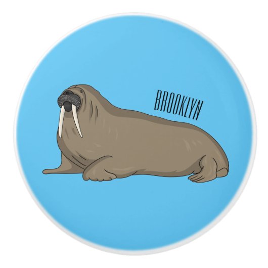 Analyse Walrus cartoon Keramische Knop (Voorkant)
