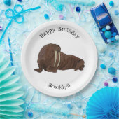 Analyse Walrus cartoon Papieren Bordje (Feest)