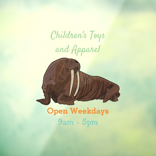 Analyse Walrus cartoon Raamsticker (Vel 3)