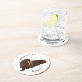 Analyse Walrus cartoon Ronde Kartonnen Onderzetter (Insitu)