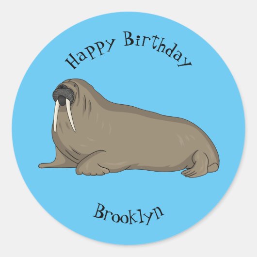 Analyse Walrus cartoon Ronde Sticker (Voorkant)