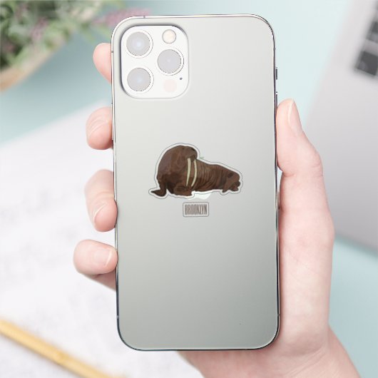Analyse Walrus cartoon Sticker (Telefoon)