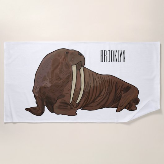 Analyse Walrus cartoon Strandlaken (Voorkant)