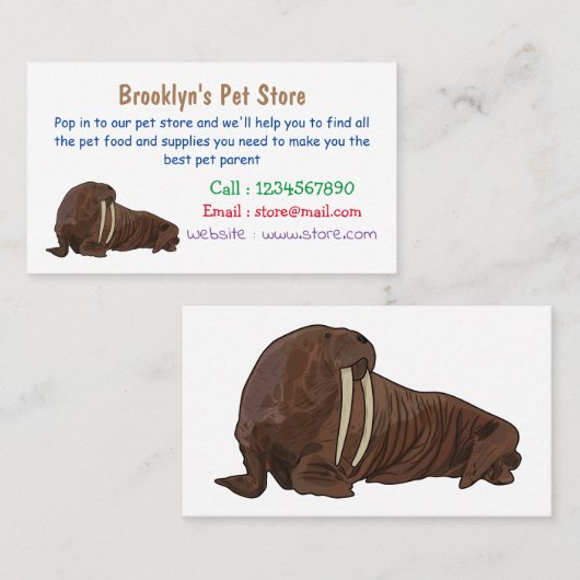 Analyse Walrus cartoon Visitekaartje (Voorkant / Achterkant)