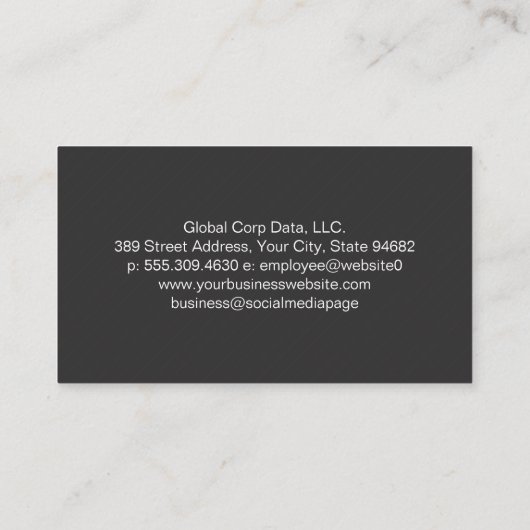 Analytics | Metrics | Financial Data Visitekaartje (Achterkant)