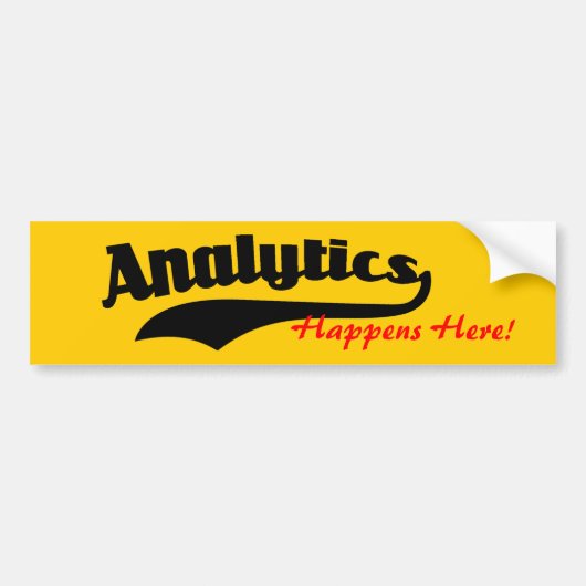 Analytics vindt hier plaats bumpersticker (Voorkant)