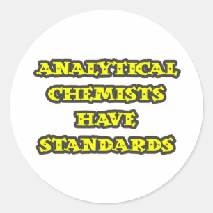 Analytische chemici hebben normen ronde sticker