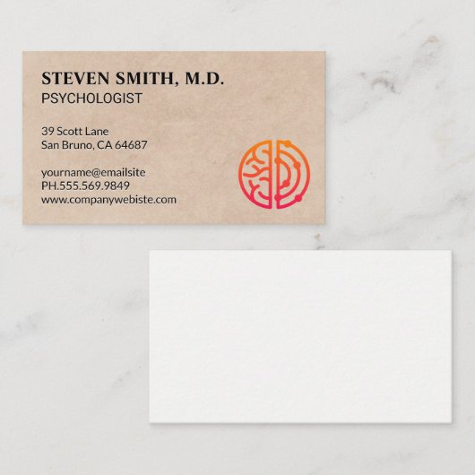 Analytische en creatieve geest | psychologie visitekaartje (Voorkant / Achterkant)