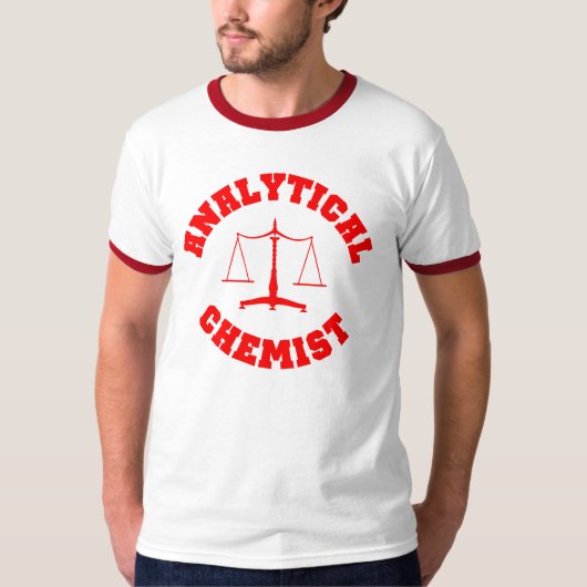 Analytische scheikundige T-Shirt (rood) (Voorkant)