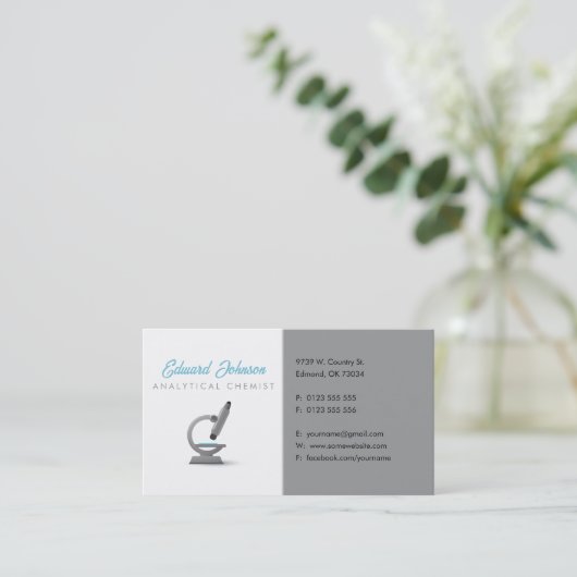 Analytische scheikundige | Wetenschapsmicroscoop Visitekaartje (Staand voorkant)