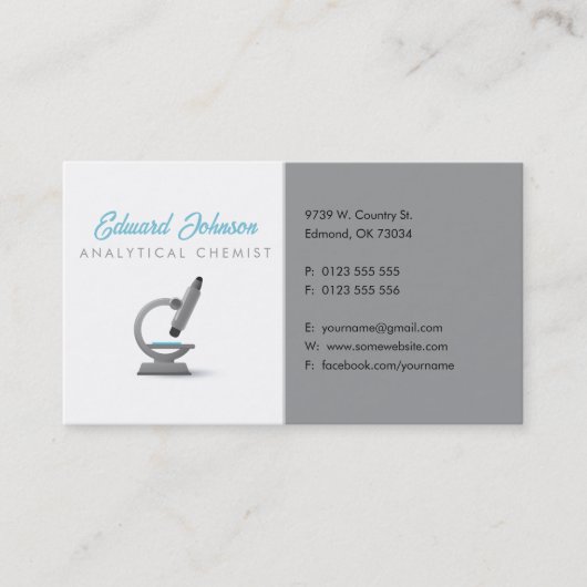 Analytische scheikundige | Wetenschapsmicroscoop Visitekaartje (Voorkant)