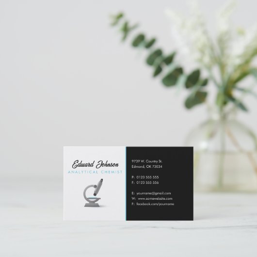 Analytische scheikundige | Wetenschapsmicroscoop Visitekaartje (Staand voorkant)