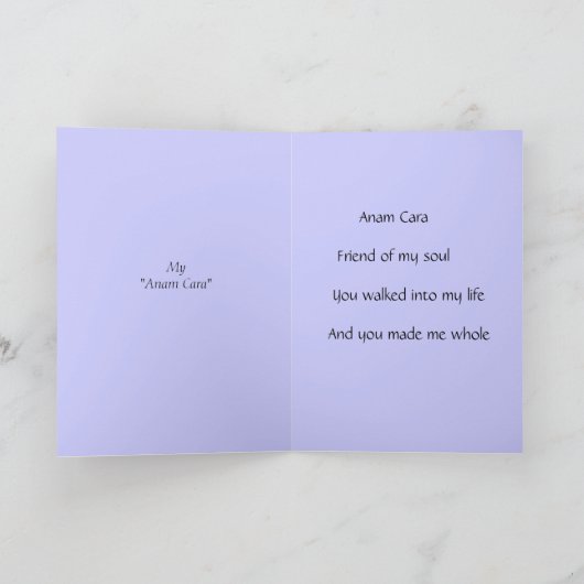 Anam Cara - Vriend van Mijn Ziel Kaart (Binnen)