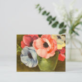anamonen in de Groene Vase Briefkaart (Staand voorkant)