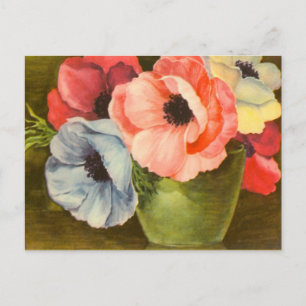 anamonen in de Groene Vase Briefkaart