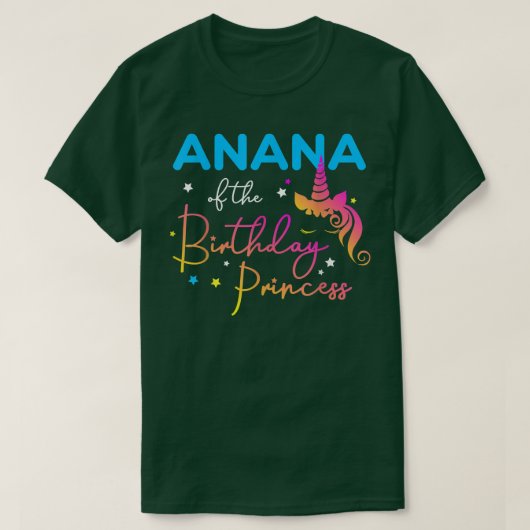 Anana van de Birthday Princess Bday Unicorn moeder T-shirt (Design voorkant)