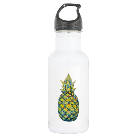 anananas Afdrukwaterfles Waterfles (Voorkant)