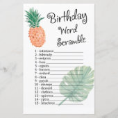 anananas BIRTHDAY WORD SCRAMBLE Game (Voorkant)