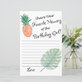 anananas Favoriete Memory of the Birthday Girl (Staand voorkant)