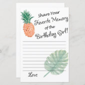 anananas Favoriete Memory of the Birthday Girl (Voorkant / Achterkant)