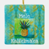 anananas kerstversiering keramisch ornament (Voorkant)