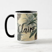  anananas op goudolie gestreept mok (Links)