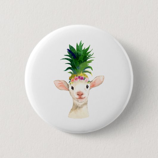 anananas schapenlammeren ronde button 5,7 cm (Voorkant)