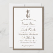 anananas Simple Border Wedding Kaart (Voorkant)