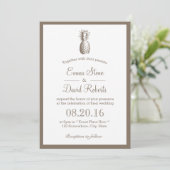 anananas Simple Border Wedding Kaart (Staand voorkant)
