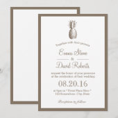 anananas Simple Border Wedding Kaart (Voorkant / Achterkant)