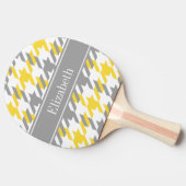 anananas Wht Dk Gray Houndstooth Name Monogram Tafeltennisbatje (Zijkant)