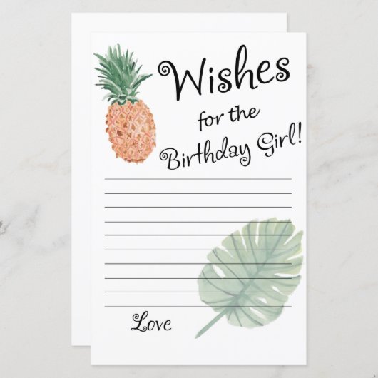 anananas wil verjaardagsmeisje (Voorkant / Achterkant)