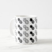 anananas Zwart-wit ontwerp Koffiemok (Voorkant links)