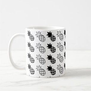 anananas Zwart-wit ontwerp Koffiemok