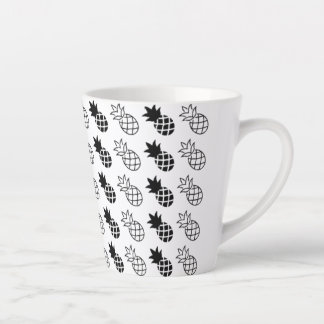 anananas Zwart-wit ontwerp Latte Mok