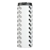anananas Zwart-wit ontwerp Thermosbeker (Achterkant)