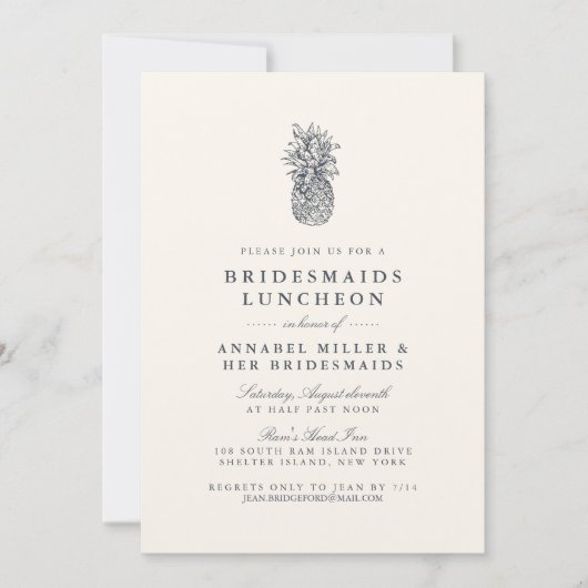  anananasappelmoes Luncheon Kaart (Voorkant)