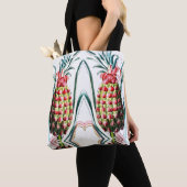  anananasappeltropische fruitillustratie tote bag (Dichtbij)
