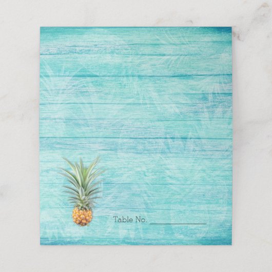 anananasblauw, bijtende escorts voor Hawaiian Plaatskaartje (Buitenkant ongevouwen)