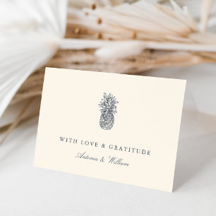 anananasbruiloft bedankkaart