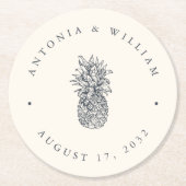  anananasbruiloft ronde kartonnen onderzetter (Voorkant)