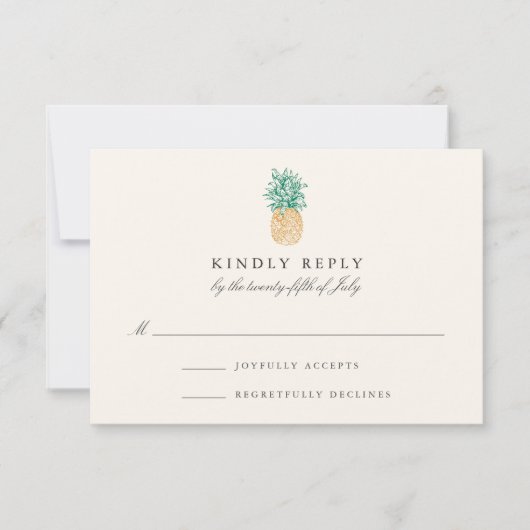  anananasbruiloft RSVP-Kaart RSVP Kaartje (Voorkant)