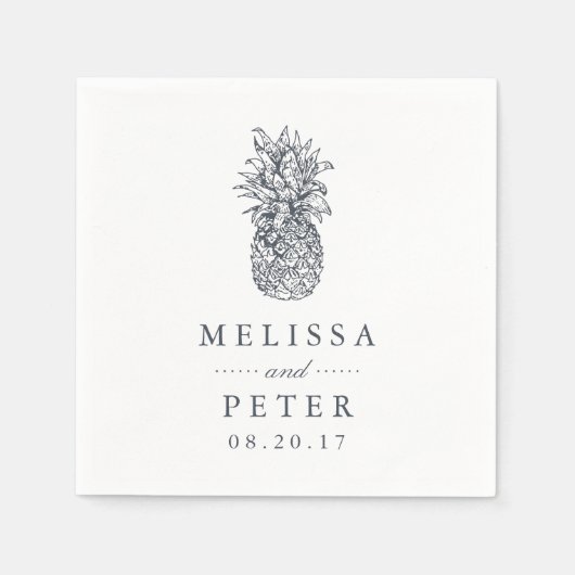 anananasbruiloft servetten (Voorkant)