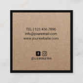  anananasminimalistisch Lijst Rustic Kraft Vierkante Visitekaartje (Achterkant)