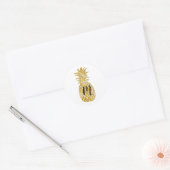 anananasmonogram ronde sticker (Envelop)