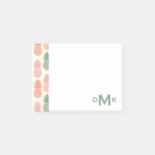 anananaspatroon | Monogram Post-it® Notes (Voorkant)