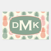  anananaspatroon | Monogram Rechthoekige Sticker (Voorkant)