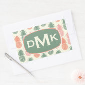  anananaspatroon | Monogram Rechthoekige Sticker (Envelop)