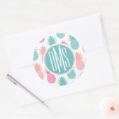 anananaspatroon | Monogram Ronde Sticker (Envelop)