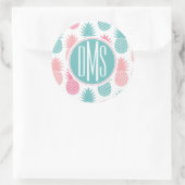 anananaspatroon | Monogram Ronde Sticker (Tas)